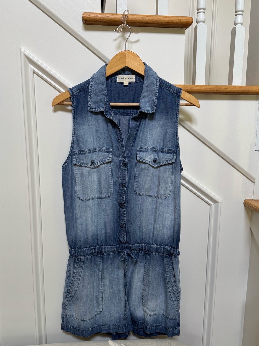Cloth & Stone Denim Romper - small